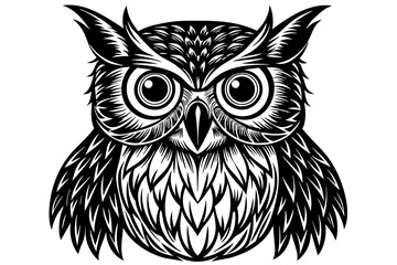 Owl bird silhouette  vector art illustration