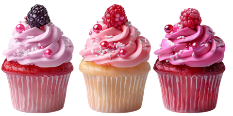 Cartoon cupcakes with two-color sweet cream frosting and berry
Concept: cooking and holiday celebrations, creative master classes, children's cafe menus.