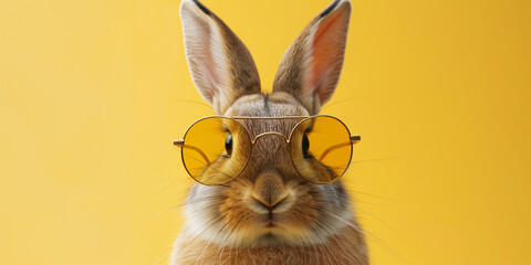 Fashionable Bunny Portrait in Vibrant Summershade Sunglasses