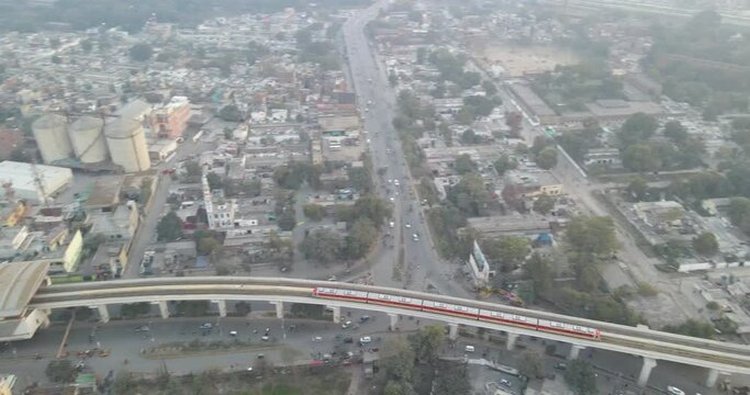 Orange Train - Public Transport in Lahore, Pakistan - Drone Shots