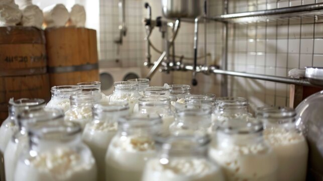 Fermentation, acidified milk is allowed to ferment for a specific period of time. generative ai