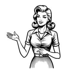 A confident woman speaks. Illustration in a bold Pop Art style. Perfect for education, coaching, political themes.