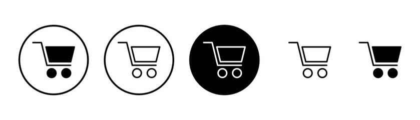 Shopping icon vector isolated on white background. Shopping cart icon. Basket icon. Trolley