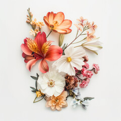 Flower collage on a white background