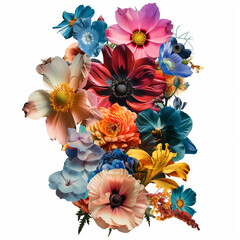  Flower collage on a clean white background
