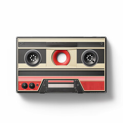 Retro cassette on a white background