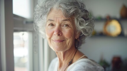 Fototapeta na wymiar portrait of elderly woman generative ai