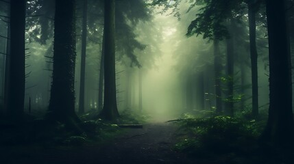An awe-inspiring blurred background showcasing the enchanting beauty of a dense forest.





 - obrazy, fototapety, plakaty