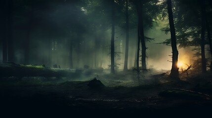 An awe-inspiring blurred background showcasing the enchanting beauty of a dense forest.





 - obrazy, fototapety, plakaty