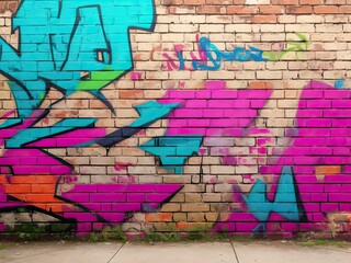 graffiti on a brick wall background