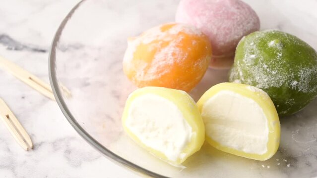 assorted japanese mochi ice cream 