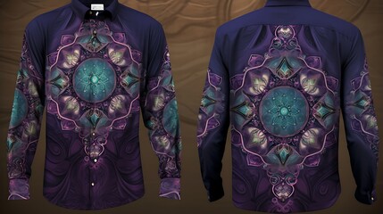 An elegant and timeless shirt print design, featuring intricate patterns inspired by classic motifs and rendered in refined hues, exuding sophistication and grace.
