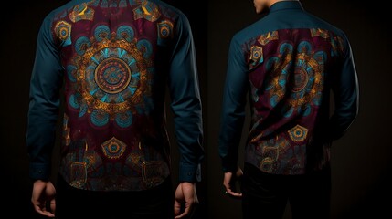 Obraz premium An elegant and timeless shirt print design, featuring intricate patterns inspired by classic motifs and rendered in refined hues, exuding sophistication and grace. 