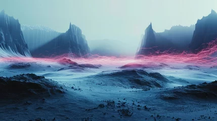 Rolgordijnen A psychedelic or surreal landscape © CaptainMCity