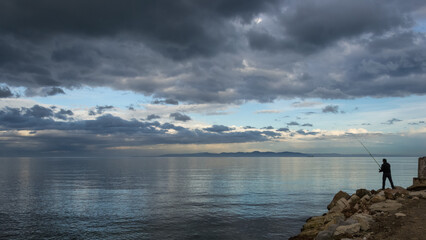 Seascape view of Sidi Bou Said, a picturesque town and popular tourist attraction situated in northern Tunisia, approximately 20 km northeast of the capital city, Tunis.