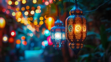 Fotobehang Islamic ramadan lantern background © Sana