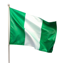 Obraz premium Waving flag of Nigeria, isolated on transparent background