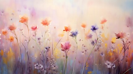A captivating scene featuring a blurred background filled with an enchanting array of blooming flowers, evoking feelings of serenity and beauty.




