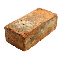 Clay Brick isolated on a transparent background.