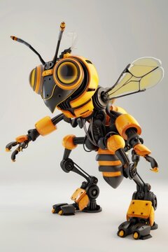 Character of a bee robot in a future world.