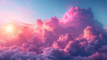 In a sweet color, the soft cloudy background is gradient pastel. - obrazy, fototapety, plakaty