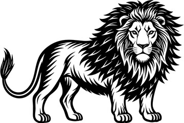 lion silhouette  vector art illustration