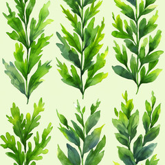 Obraz premium Seamless Seaweed Pattern for Nautical Themes
