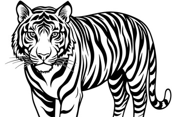 tiger silhouette  vector art illustration