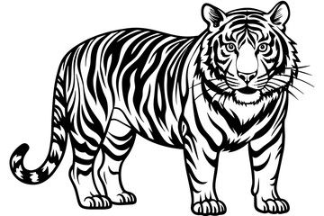 tiger silhouette  vector art illustration