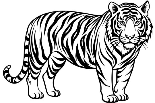 recommend clip art: tiger silhouette  vector art illustration