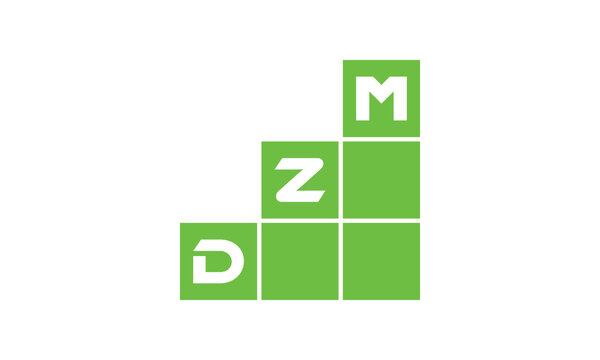 DZM initial letter financial logo design vector template. economics, growth, meter, range, profit, loan, graph, finance, benefits, economic, increase, arrow up, grade, grew up, topper, company, scale