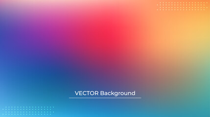 Abstract blurred gradient mesh background in bright rainbow colors. Colorful smooth banner template. Easy editable soft colored vector illustration in EPS10 without transparency.