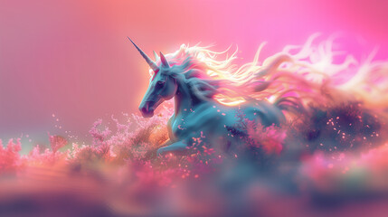 Obraz na płótnie Canvas Background with neon unicorn