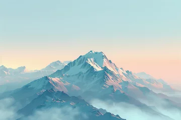 Zelfklevend Fotobehang Mountains in the morning © ArtisticLens