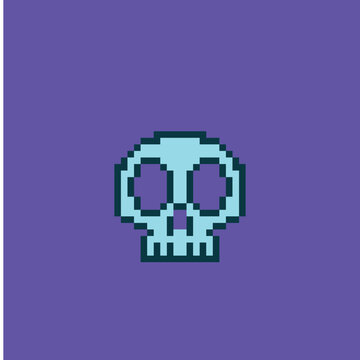 pixel art - you lose - skull