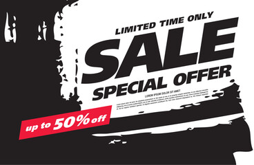 sale banner layout design vector illustration