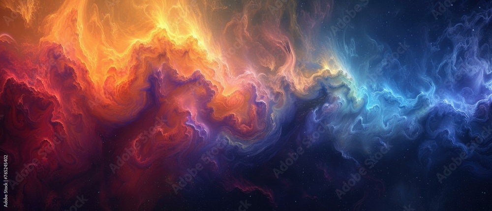 Aufkleber an image of a colorful nebula in space. generative ai.