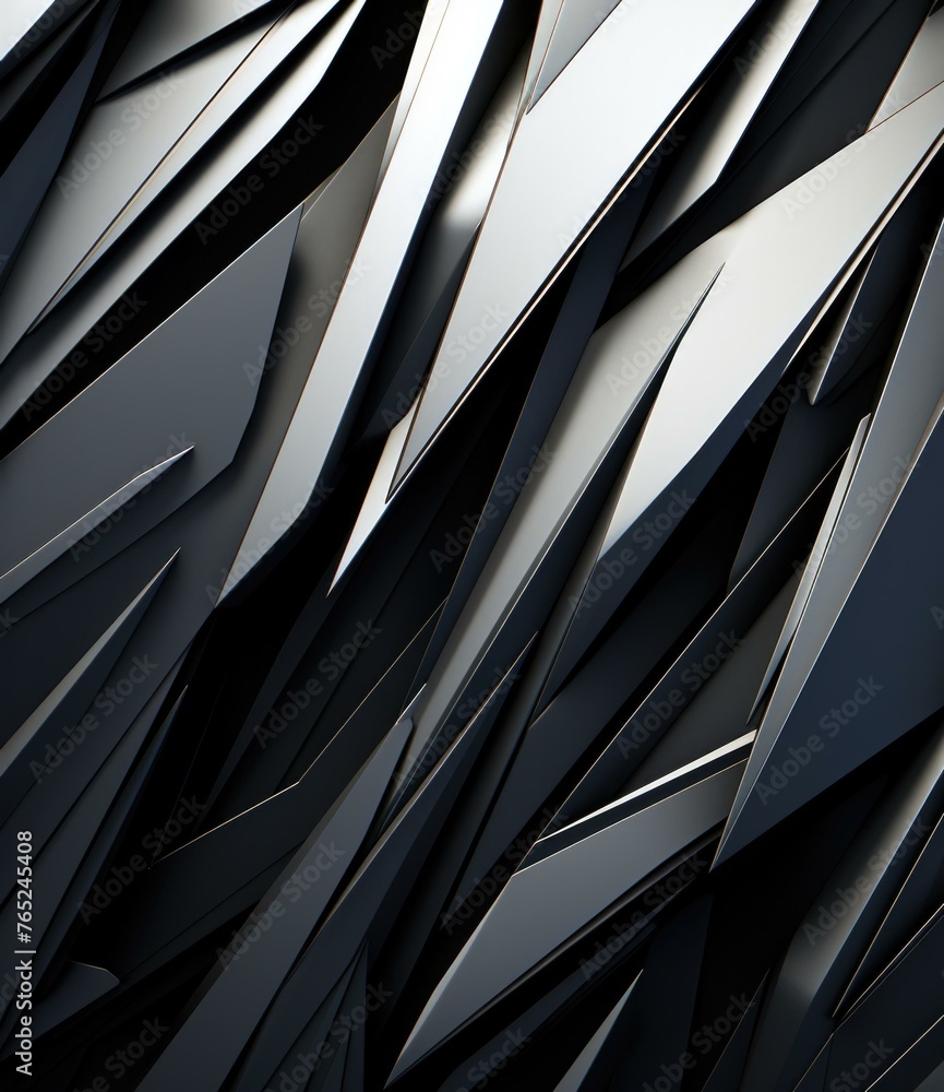 Aufkleber a black and white abstract background with a lot of triangles. generative ai.