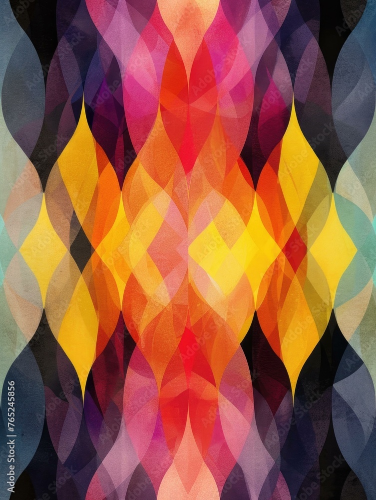 Poster a colorful abstract pattern with many different colors and shapes. generative ai.