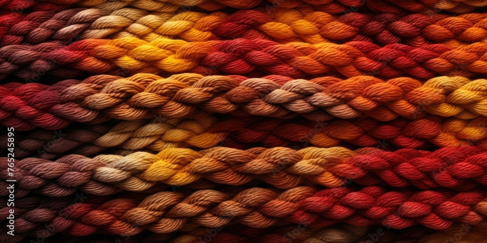 Poster a close up of a bunch of yarns that are all different colors. generative ai.