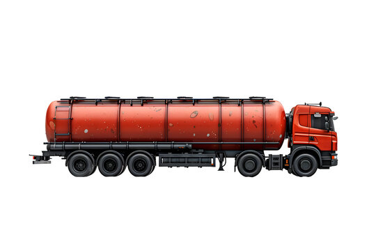 A 3D animated cartoon render of an industrial tanker trailer with reinforced double walls.
