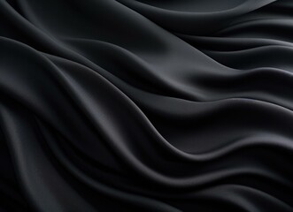 A close up of a black fabric with wavy lines. Generative AI.
