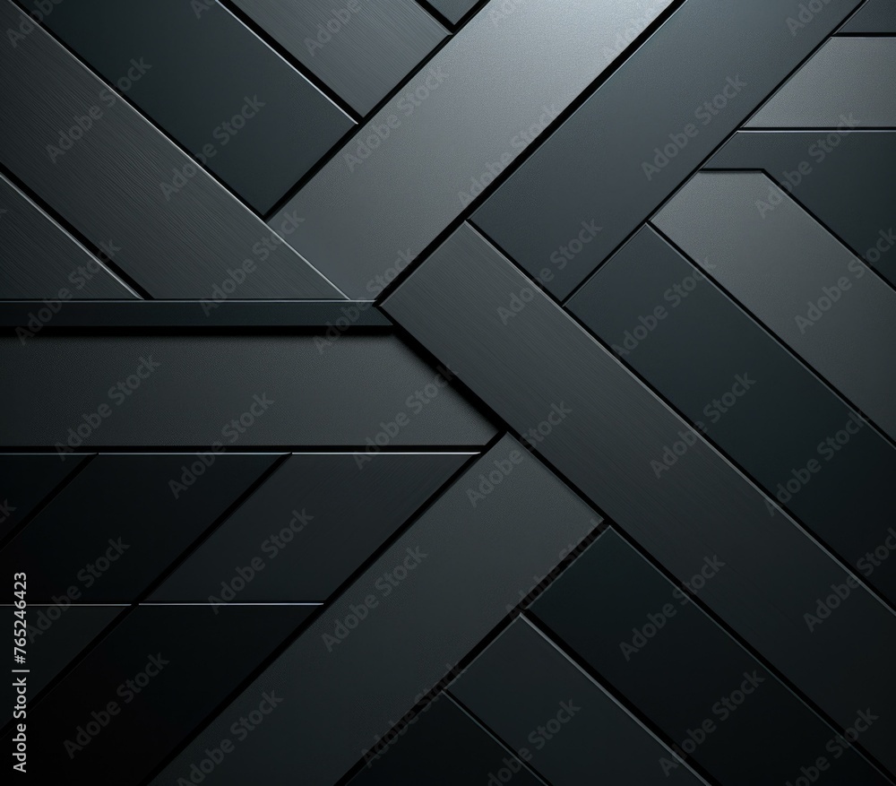 Poster a black background with a pattern of lines. generative ai.