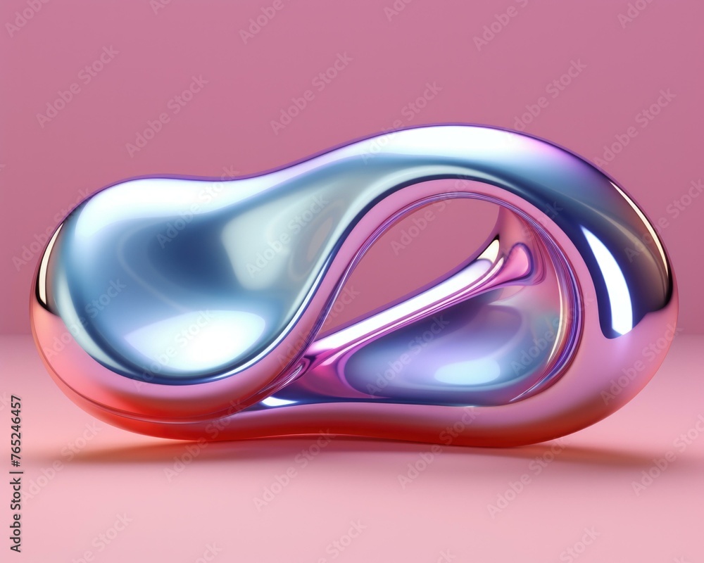 Poster a shiny object on a pink background with some sort of swirl. generative ai.