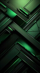 Fototapeta premium A green and black background with a bunch of lines. Generative AI.