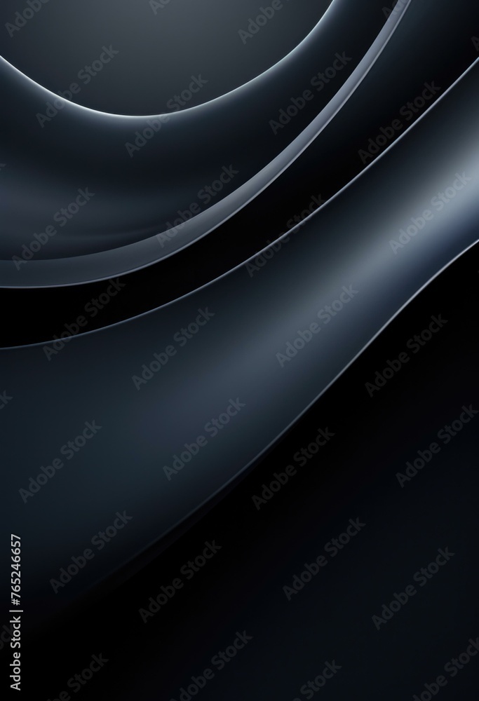 Poster a black background with wavy lines and curves. generative ai.