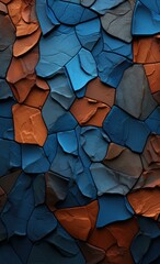 A close up of a wall made out of different colored rocks. Generative AI.