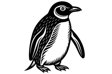 Penguin silhouette  vector art illustration