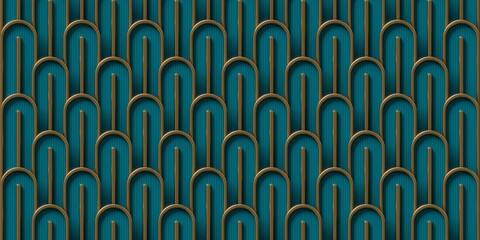 3D Luxury background pattern with gold details