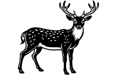 Deer silhouette  vector art illustration